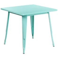 Merrick Lane Nash 31.5" Square Metal Table For Indoor And Outdoor Use -Crosley Shop GUEST b4357336 efb7 46aa 864f b91b5c4e7af1