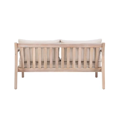 Linon Melita Acacia Two Seater Sofa Beige/White 7 Linon Melita Acacia Two Seater Sofa Beige/White - Image 5