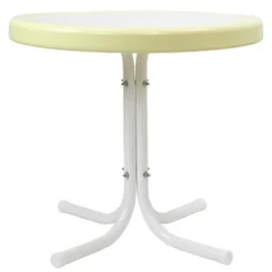 Northlight 22" Outdoor Retro Tulip Side Table, Yellow And White -Crosley Shop GUEST b46db15f 1346 4e6a b9aa 043d170d462a