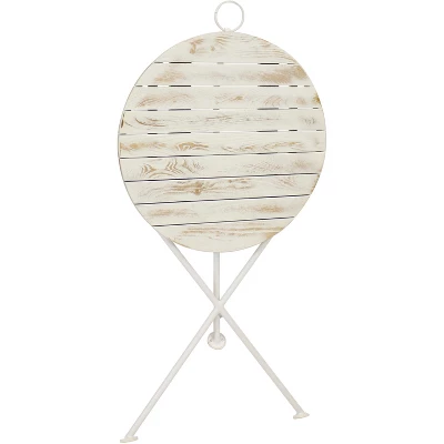Sunnydaze Decor Sunnydaze Indoor/Outdoor French Country Chestnut Wood Folding Round Bistro Table - 28"- White 7 Sunnydaze Decor Sunnydaze Indoor/Outdoor French Country Chestnut Wood Folding Round Bistro Table - 28"- White - Image 5
