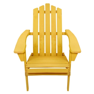 Northlight 36" Yellow Classic Folding Wooden Adirondack Chair 4 Northlight 36" Yellow Classic Folding Wooden Adirondack Chair - Image 2