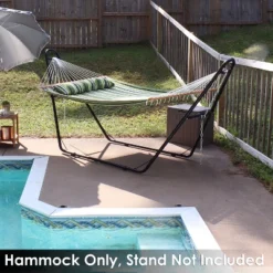 Sunnydaze Decor Sunnydaze Two-Person Quilted Fabric Hammock With Spreader Bars - 450 Lb Weight Capacity -Crosley Shop GUEST b5646a21 c342 4518 8e66 31e27d35a6c3