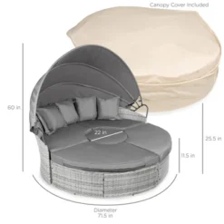 Best Choice Products 5-Piece Modular Patio Wicker Daybed Sectional W/ Adjustable Seats, Retractable Canopy -Crosley Shop GUEST b5badbb0 0141 4a58 9c42 e7f7ec03e236