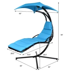 Tangkula Patio Hammock Chair Floating Hanging Chaise Lounge Chair W/ Canopy -Crosley Shop GUEST b5c0472f 7874 4d04 9927 8a6ee8253d67