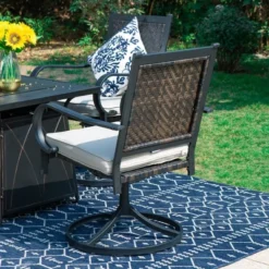 5pc Patio Dining Set With Steel Fire Pit Table & 360 Swivel Chairs - Captiva Designs -Crosley Shop GUEST b675f7ed a544 495a 87fd bf8f93945db9