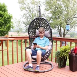 Sunnydaze Decor Sunnydaze Outdoor Resin Wicker Patio Cordelia Hanging Basket Egg Chair Swing With Cushion, Headrest, And Steel Stand Set- 3pc 23 Sunnydaze Decor Sunnydaze Outdoor Resin Wicker Patio Cordelia Hanging Basket Egg Chair Swing With Cushion, Headrest, And Steel Stand Set- 3pc -Crosley Shop GUEST b76bbcdd 19c9 4ef1 91d7 f9133e06b304