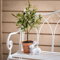 Sullivans Crisp White Metal Garden Bench 36"H White -Crosley Shop GUEST b80e3d24 338e 4151 829a 2b3be6f27522