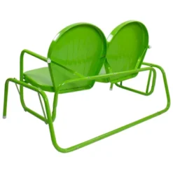 Northlight 48.25" Outdoor Retro Metal Tulip Double Glider Patio Chair, Lime Green -Crosley Shop GUEST b8e4c11e e961 49a3 9c4c ab4f8eb29365