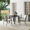 5pc Kaplan Outdoor Steel Round Dining Set Oatmeal/Bronze - Crosley -Crosley Shop GUEST b99fe4b9 4690 49f6 a94d d93637e59e83