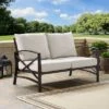 Kaplan Outdoor Metal Loveseat - Oatmeal/Bronze - Crosley -Crosley Shop GUEST b9c2e968 dd9d 4510 93d7 34a3630a6848