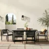 7pc Modern Slatted Wood Outdoor Dining Set - Saracina Home -Crosley Shop GUEST bbb9be71 0c67 4e88 8406 8e929f8becb1