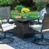5pc Patio Dining Set With Steel Fire Pit Table & 360 Swivel Chairs - Captiva Designs -Crosley Shop GUEST bc190774 398f 480d b507 d68d4f494f86
