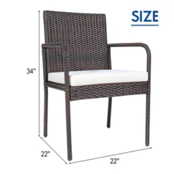 Tangkula 4-Piece Outdoor Rattan Wicker Dining Chairs With Armrests & Soft Cushions -Crosley Shop GUEST bd0b0929 2763 426e 9152 f35c5d69d9ba