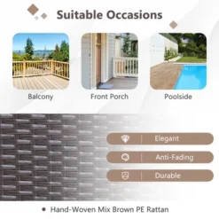 Costway 3PCS Patio Rattan Wicker Rocking Chairs Table Bistro Set Cushioned Rocker Garden -Crosley Shop GUEST bdc8abb8 844e 4ed8 950b 31d4ce754106