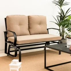 Tangkula 2-Person Outdoor Patio Glider Bench Swing Seat Bench W/ Seat & Back Cushions -Crosley Shop GUEST bebe469a cf8d 4cdb 883f d1d63de90c2b