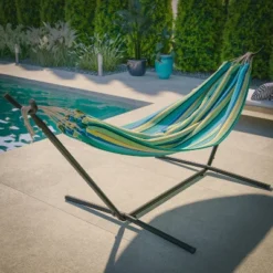 Flash Furniture Lola 2 Person Hammock With Stand And Premium Carry Bag, Cotton Hammock With Space Saving Steel Stand, 450 LBS. Static Weight Capacity -Crosley Shop GUEST bf101f8c 55bd 43b7 a659 a1c58c3f535f