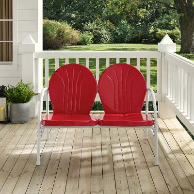 Griffith Outdoor Loveseat - Bright Red - Crosley 6 Griffith Outdoor Loveseat - Bright Red - Crosley - Image 4