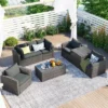 7-Piece Patio Wicker Sofa Set With Cushions, Table And Storage Box - ModernLuxe -Crosley Shop GUEST c4ceaa77 09d4 4efa a56f 990153247e99