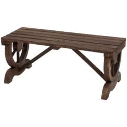 Outsunny 2-Person Garden Bench Outdoor Wagon Wheel Porch Bench For Backyard, Patio, Garden -Crosley Shop GUEST c525005d ab3e 470a a40b 8e765b207ae5
