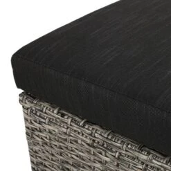 Puerta 2pk Outdoor Wicker Ottomans With Cushions - Black/Dark Gray - Christopher Knight Home -Crosley Shop GUEST c6418ad9 55ba 4e1b 8c32 b39f0de62659
