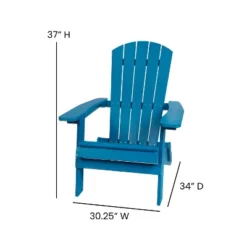 Merrick Lane Set Of Two Folding Adirondack Patio Chairs With Matching Outdoor Side Table -Crosley Shop GUEST c7262ad1 dc7c 44c0 bffb 4762cbf9ac1a