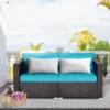 Costway 4PCS Patio Rattan Corner Sofa With Blue Cushion 1 Costway 4PCS Patio Rattan Corner Sofa With Blue Cushion -Crosley Shop GUEST c7e7e8aa 9e83 4d5e 94b2 f656e367f61a