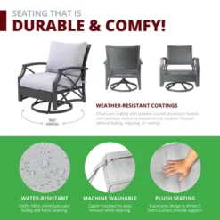 Kinger Home Ethan 5-Piece Rattan Wicker Propane Fire Pit Set With An Aluminum Frame 17 Kinger Home Ethan 5-Piece Rattan Wicker Propane Fire Pit Set With An Aluminum Frame -Crosley Shop GUEST c807b4bb 1c9c 470a 9310 766d5119ab27