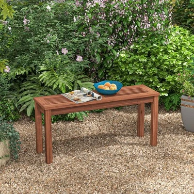 Costway Patio Backless Bench 2-Seater Outdoor Dining Bench Solid Wood Garden Backyard 12 Costway Patio Backless Bench 2-Seater Outdoor Dining Bench Solid Wood Garden Backyard - Image 10