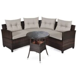 Costway 4PCS Outdoor Patio Rattan Furniture Set Cushioned Sofa Table 19 Costway 4PCS Outdoor Patio Rattan Furniture Set Cushioned Sofa Table -Crosley Shop GUEST ca25a61b 6255 4950 b9a5 56bda7c1df57