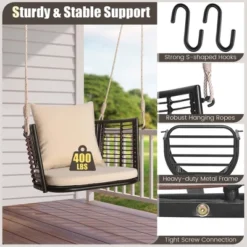 Costway Patio Hanging Rattan Basket Chair Swing Hammock Chair With Seat Cushion 18 Costway Patio Hanging Rattan Basket Chair Swing Hammock Chair With Seat Cushion -Crosley Shop GUEST ca4a2cff 3202 442d 8eaa 23737c77603a