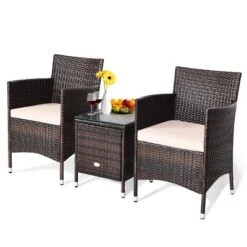 Costway Outdoor 3 PCS PE Rattan Wicker Furniture Sets Chairs Coffee Table Garden 15 Costway Outdoor 3 PCS PE Rattan Wicker Furniture Sets Chairs Coffee Table Garden -Crosley Shop GUEST ca526181 21ac 4003 9f52 ed6f29792e64