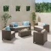 Puerta 5pc Wicker Sofa Chat Set - Brown/Ceramic Gray - Christopher Knight Home -Crosley Shop GUEST ca9961dd a959 4820 9622 936fc71f9603
