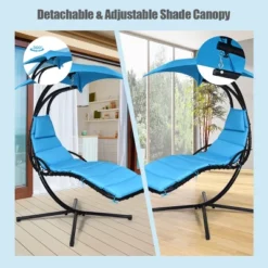 Tangkula Patio Hammock Chair Floating Hanging Chaise Lounge Chair W/ Canopy -Crosley Shop GUEST cb62f936 a0c4 4bd3 bebd a6abaa5fb0e5