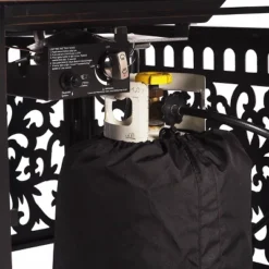 5pc Outdoor Dining Set With 42" Aluminum Square Damask Design Fire Table & Deep Seating Swivel Rocking Chairs - Oakland Living -Crosley Shop GUEST cb67ed29 92d4 47c1 9b92 5f44e9b54cb2