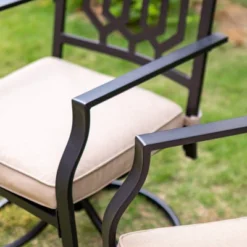 7pc Patio Dining Set With Rectangle Table With 2.6" Umbrella Hole & Padded Swivel Arm Chairs - Captiva Design -Crosley Shop GUEST cbd60854 11db 4dea a325 b3ecd20981c7