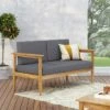 Magnolia Patio Acacia Wood Loveseat - Teak/Dark Gray - Christopher Knight Home -Crosley Shop GUEST cc33f057 e0cb 430a aa79 b115f3a8ef50