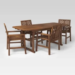 5pc Slatted Extendable Acacia Wood Patio Dining Set - Saracina Home 22 5pc Slatted Extendable Acacia Wood Patio Dining Set - Saracina Home -Crosley Shop GUEST cc50b929 1d11 42ba bbdf 3a0193ac6925
