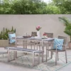 Quay 6pc Outdoor Aluminum Dining Set - Gray/Dark Gray/Silver - Christopher Knight Home -Crosley Shop GUEST cc5910b5 edc2 425c be99 fe63c41b2c77