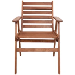 Sunnydaze Decor Sunnydaze Outdoor Meranti Wood With Teak Oil Finish Modern Rustic Patio Dining Arm Chair - Brown - 2pk -Crosley Shop GUEST cc7317ea baca 4d0a b98f fb939af3ff5c