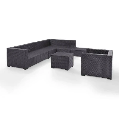 Biscayne 6pc Outdoor Wicker Sectional Set - Mist - Crosley 9 Biscayne 6pc Outdoor Wicker Sectional Set - Mist - Crosley - Image 7