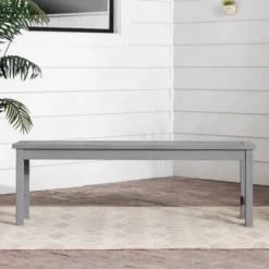Ravenscroft Modern Boho Acacia Wood Slat Top Outdoor Dining Bench - Gray Wash - Saracina Home 14 Ravenscroft Modern Boho Acacia Wood Slat Top Outdoor Dining Bench - Gray Wash - Saracina Home -Crosley Shop GUEST ce52635a 6f20 41d2 9ffc 8f6d710ef542