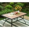 Outdoor Rectangle Dining Table With Steel Frame & 1.57" Umbrella Hole - Captiva Designs -Crosley Shop GUEST cea52da5 bc9c 4ca0 aa3b f0d90e4d34a7