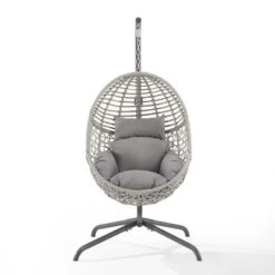 Lorelei Indoor/Outdoor Wicker Hanging Egg Chair - Gray/Light Gray - Crosley -Crosley Shop GUEST cedb7966 cf2d 4431 bcd6 1492fd4af3fb