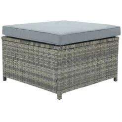 4pc Outdoor Wicker Conversation Sectional Set With Cushions - Gray - GODEER -Crosley Shop GUEST cf8d11a1 a6ee 40eb a828 c1ecc41bb520