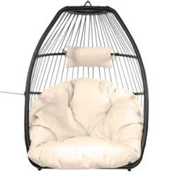 Egg Style Hanging Chair Cream W/Deep Cushion Soft Relaxing Luxury 9 Egg Style Hanging Chair Cream W/Deep Cushion Soft Relaxing Luxury -Crosley Shop GUEST cfe1a137 bd3a 4a1b 9ad4 de047f1d15a5