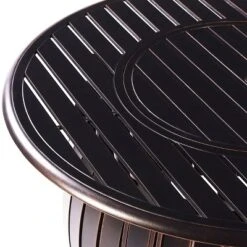 Oakland Living 5pc Deep Seating Swivel Aluminum Outdoor Patio Fire Pit Dining Set With Round Fire Table With Stripe Patterned Lid Copper -Crosley Shop GUEST d022a769 82fe 49c3 86fe 194a2fd545a7