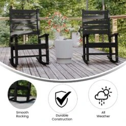 Merrick Lane Set Of 2 Contemporary Rocking Chairs, All-Weather HDPE Indoor/Outdoor Rockers -Crosley Shop GUEST d06cc951 26f8 4d34 8844 57a38bcb86d4