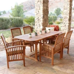 7pc Acacia Wood Patio Dining Set With Cushions - Saracina Home 12 7pc Acacia Wood Patio Dining Set With Cushions - Saracina Home -Crosley Shop GUEST d09d1abb 1c4d 4708 955d 206d7388c2d0