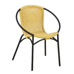 3pc Soleil Outdoor Bistro Set With 2 Papasan Chairs & Table - Black/Yellow - Alaterre Furniture -Crosley Shop GUEST d1be751d 11c4 4668 9444 31d9168acb40