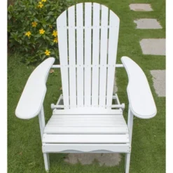 Northbeam Outdoor Lawn Garden Portable Foldable Wooden Adirondack Accent Chair And Slatted Side Table Outdoor Patio Furniture, White 8 Northbeam Outdoor Lawn Garden Portable Foldable Wooden Adirondack Accent Chair And Slatted Side Table Outdoor Patio Furniture, White -Crosley Shop GUEST d2e5bd80 d509 4b38 a628 1de6b5ee53d5